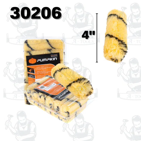 PUMPKIN รุ่น 30206 / 30226 / 30233 ขนแปรงลูกกลิ้งทาสี 4″ผอม แพ็คละ 12 อัน เหมาะสำหรับทาสีน้ำ และสีน้ำมัน 2