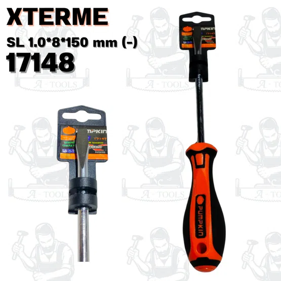 PUMPKIN รุ่น XTREME 17148 ไขควงแฉกและ XTREME 17149 ไขควงแบนด้ามยาง ขนาด 8x200มม ปลายไขควงชุบดำ ยืดอายุการใช้งานให้ยาวนาน 2