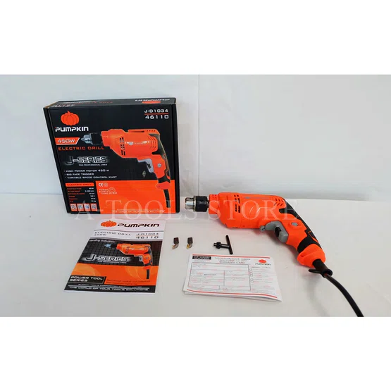 PUMPKIN สว่าน ไฟฟ้า พัมคิน รุ่น J-D1034 / 46110 3หุน 450W ปรับซ้าย-ขวา หมุนปรับความเร็วได้ เจาะไม้ เหล็ก **ของแท้100%** 2