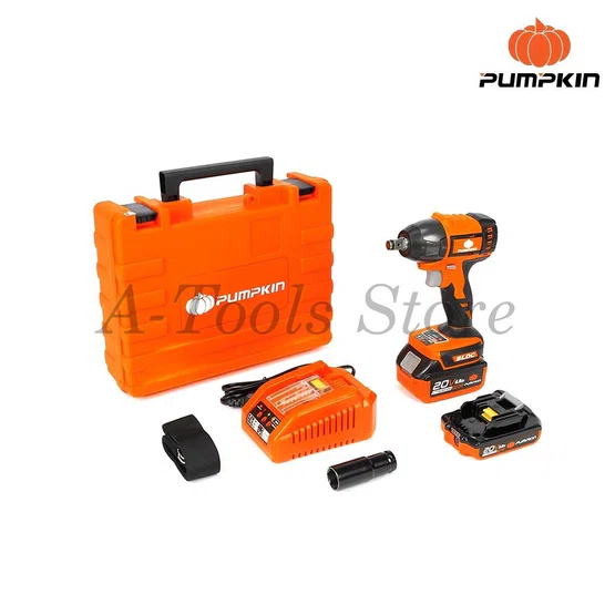 PUMPKIN บล็อก กระแทก ไร้สาย 1/2" พัมคิน รุ่น INF-12IWBL / 50262 (แบต20V 2.0-4.0Ah x2+แท่นชาร์จ) , 50269 (เครื่องเปล่า) 5