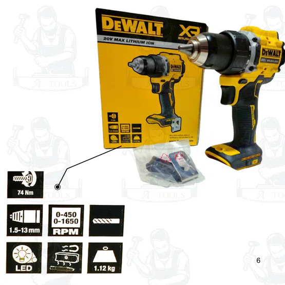 DEWALT รุ่น DCD794N-B1 สว่านไร้สาย 20V (เครื่องเปล่า) มีไฟ LED: ส่องสว่างขณะทำงานเบา คล่องตัว ใช้งานหลากหลาย พร้อมส่ง 6