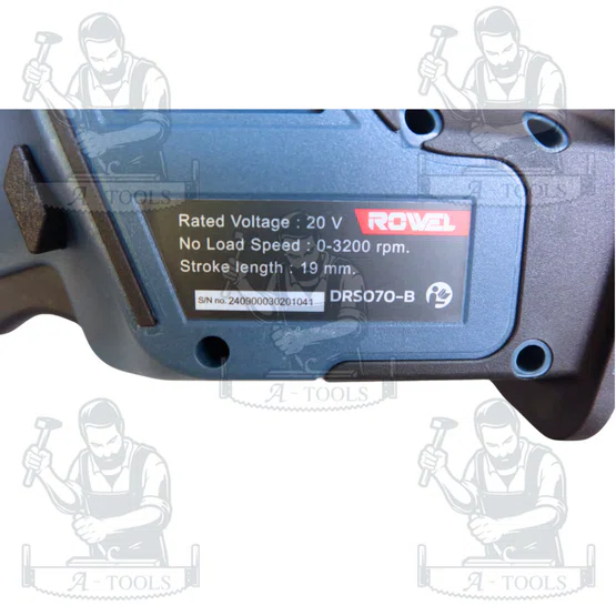 + + ROWEL เลื่อยชักมือเดียว ไร้สาย 20V รุ่น DRS070-B (แบต 20V 2.0Ah x1+แท่นชาร์จ) 4