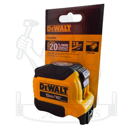 DEWALT ตลับเมตร ATOMIC รุ่น DWHT38112-30THA 5เมตร รุ่นใหม่ เลข2ด้าน / DWHT38118-30 8เมตร 2