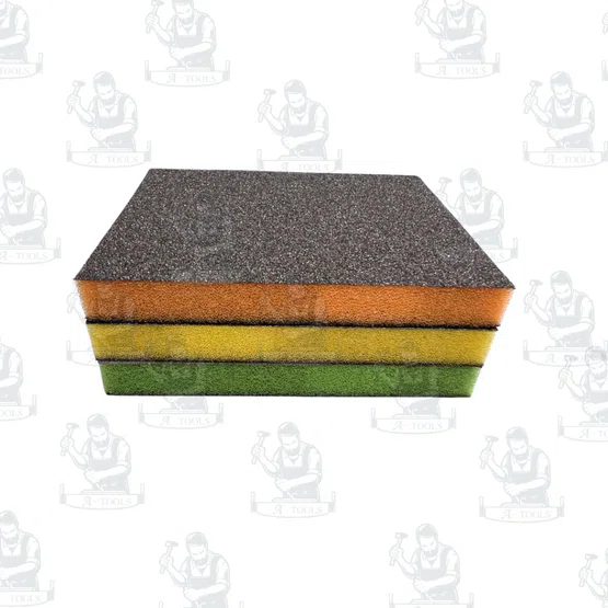 BOSCH ชุดกระดาษฟองน้ำ 3 ชั้น/กล่อง สีเขียว สีส้ม สีเหลือง 2608901176 เหมาะสำหรับขัดไม้และสีบนไม้ 6