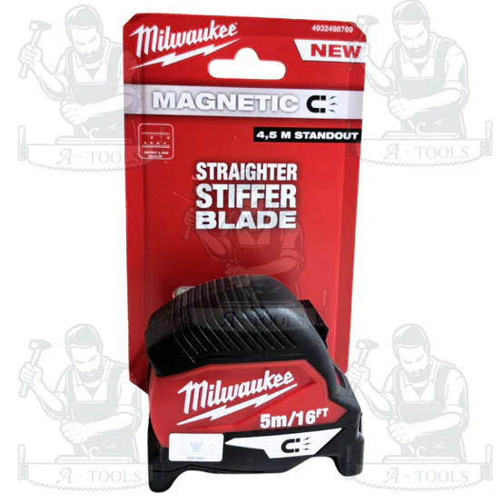 Milwaukee ตลับเมตร รุ่น COMPACT MAGNETIC- 4932498769 New 5 เมตร 16 ฟุต การออกแบบที่กะทัดรัดและถูกหลักสรีรศาสตร์ 3