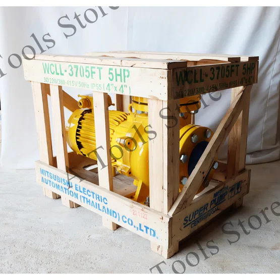 MITSUBISHI ปั๊มน้ำหอยโข่ง ปั๊มน้ำไฟฟ้า 4" x 4" x 5HP 380V รุ่น WCLL-3705FT หน้าแปลน เหมาะสำหรับใช้งานนํ้าเยอะพิเศษ 3
