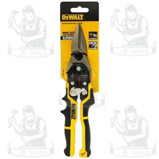 DEWALT กรรไกรตัดสังกะสี รุ่น DWHT14675-0 ERGO Aviation Snip หัวตรง สปริงเกลียว 2 ชั้น ของแท้ 100% พร้อมส่ง 2
