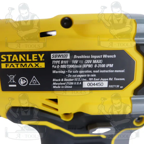 STANLEY บล็อกกระแทกไร้สาย 20V รุ่น SBW920M2K-B1 (แบต 4.0AHx2+กล่อง) มอเตอร์ไร้แปรงถ่าน รับประกัน 2 ปี ของแท้ 100% 4