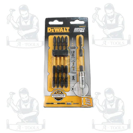 DEWALT ดอกไขควง2ด้าน PH2 FLEXTORQ 110มม. 5ชิ้น รุ่น DWA2SD110 พร้อมปลอกแม่เหล็ก ของแท้ 100% พร้อมส่ง 4