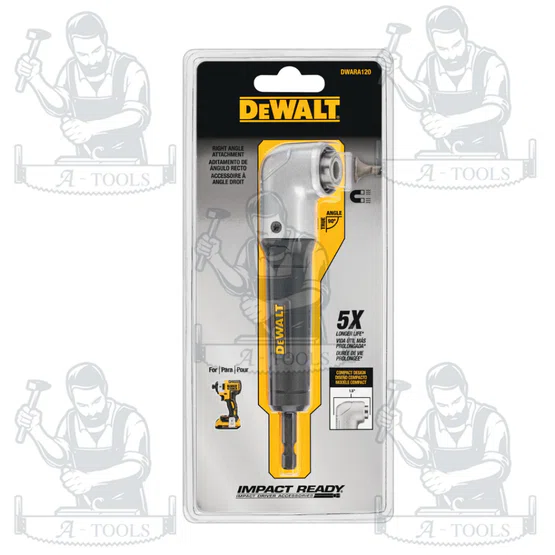 DeWALT ก้านต่อไขควงมมุฉาก รุ่น DWARA120 มาพร้อมระบบรับแรงกระแทก หัวหกเหลี่ยม 1/4 ของแท้ 100% 2