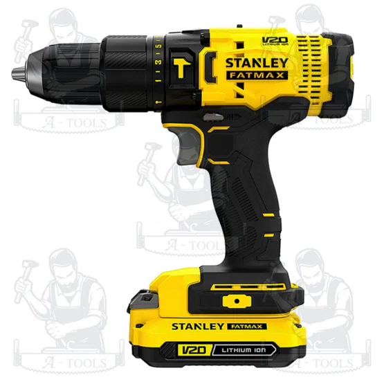 STANLEY สว่านกระแทก ไร้สาย 20V รุ่น SCD711D2KA-B1 (แบต 2.0AH +แท่นชาร์จ +กล่องเครื่องมือ และชุดดอกสว่าน100ชิ้น) 3