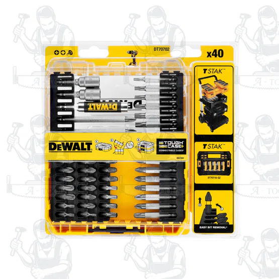DEWALT ชุดดอกไขควง รุ่น DT70702-QZ (ชุด 40 ชิ้น) แข็งแกร่งทนทาน รองรับแรงบิดขณะหมุนเกลียวขันสกรู และนอตได้ดี พร้อมส่ง 2