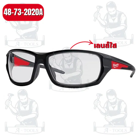 Milwaukee แว่นตาเซฟตี้ รุ่น 48-73-2020A-เลนส์ใส / 48-73-2025A เลนส์ดำ เลนส์กันฝ้า 6