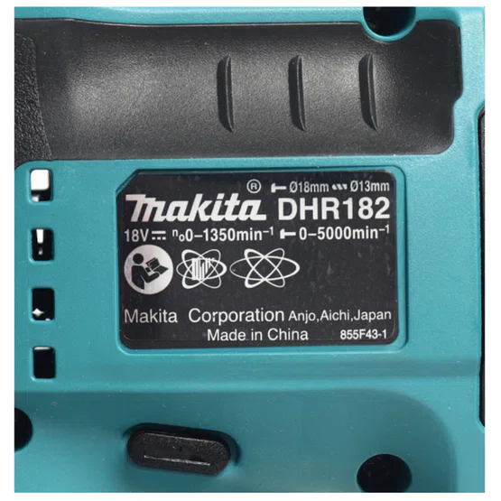 MAKITA รุ่น DHR-182Z สว่านโรตารี่ไร้สาย 18V ขนาด 18 มม.(11/16 นิ้ว) ขนาดหัวจับดอกสว่าน 1/2 นิ้ว ใช้กับดอกสว่าน SDS PLUS 5