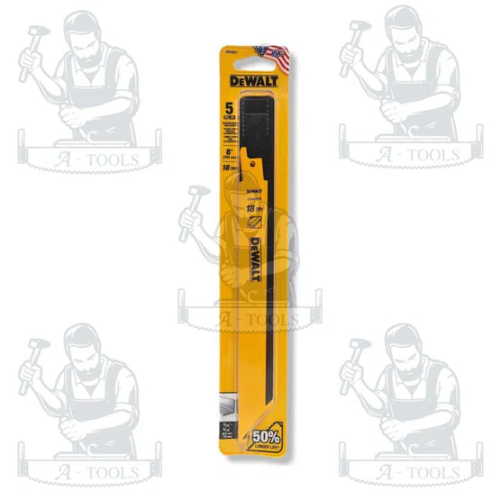 DEWALT ใบเลื่อยชักตัดเหล็ก 8" 18TPI รุ่น DW4821 (5ใบ/แพ็ค) **ส่งเร็ว ของแท้100%** 4