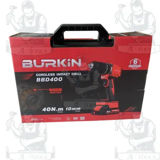 BURKIN สว่านกระแทก ไร้สาย รุ่น BBD-400 20V (อะแดปเตอร์ชาร์จ +แบต 1.5Ah x2) รับประกัน6เดือน 2
