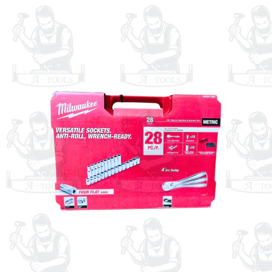 MILWAUKEE ชุดประแจบล็อก 1/2″ 28 ชิ้น (4932471864) ตัวเลขบอกขนาดชัดเจน และทนทาน มาในกล่องพกพาสะดวก 5