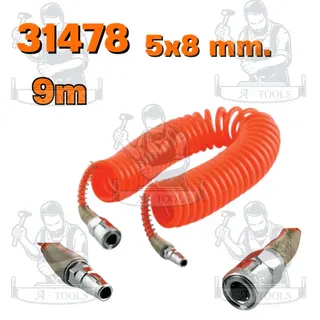 PUMPKIN สายลมขดสปริง+coupler APOLLO สีส้ม 5x8 รุ่น 31477/6เมตร 31478/9เมตร 31479/12เมตร 31480/15เมตร สินค้า 3