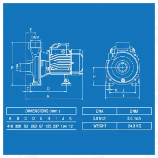 Mr.Pump รุ่น MPH330 ปั๊มน้ำหอยโข่งไฟฟ้า 3.0HP 3x3นิ้ว 220V ออกแบบมาเพื่อการสูบน้ำปริมาณมากโดยเฉพาะ ทนทานต่อการใช้งานหนัก 6
