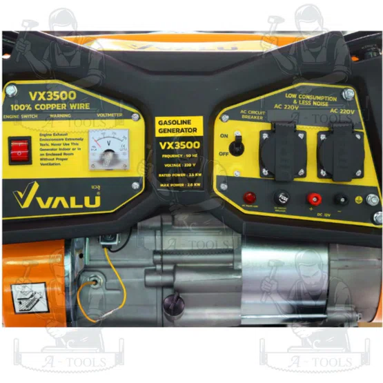 VALU  เครื่องปั่นไฟ เบนซิน รุ่น VX3500 เครื่องยนต์ 6.5 แรงม้า กำลังไฟ 2.8 กิโลวัตต์ ของแท้100% สินค้าพร้อมส่ง 6