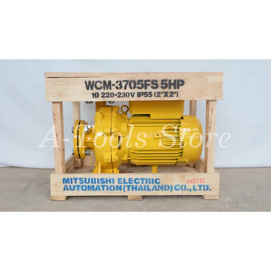 MITSUBISHI ปั๊มน้ำหอยโข่ง ปั๊มน้ำไฟฟ้า 2" x 2" x 5HP 220V รุ่น WCM-3705FS หน้าแปลน 2นิ้ว 5แรงม้า หน้าแปลน มิตซูบิชิ 5