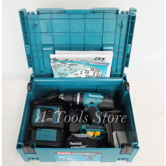 MAKITA สว่าน กระแทก ไร้สาย 18V มากีต้า รุ่น DHP453SF1J 13มม. (1/2 นิ้ว) แรงบิด38Nm. (รวมแบตเตอรี่-แท่นชาร์จ) DHP453 2