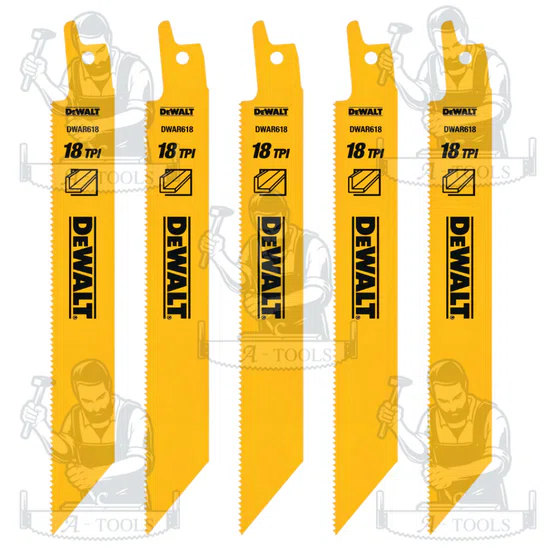 DEWALT ใบเลื่อยชักตัดเหล็ก 6" 18TPI รุ่น DW4811 (แพ็คละ 5 ใบ) **ส่งเร็ว ของแท้100%** 3