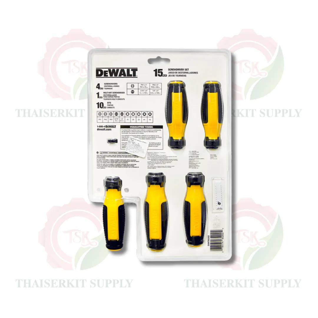 DEWALT ชุดไขควง Performance Grip 15ชิ้น/ชุด รุ่น DWHT65202 แข็งแรง ทนทานต่อการใช้งาน **ส่งเร็ว ของแท้100%** 6