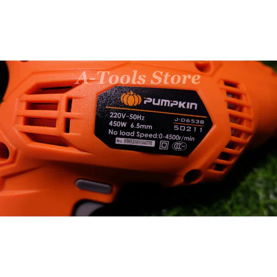 PUMPKIN สว่าน ไฟฟ้า พัมคิน รุ่น 50211 / J-D6538 1/4" 6.5mm. 450W ปรับซ้าย-ขวา เจาะไม้/เหล็ก 6
