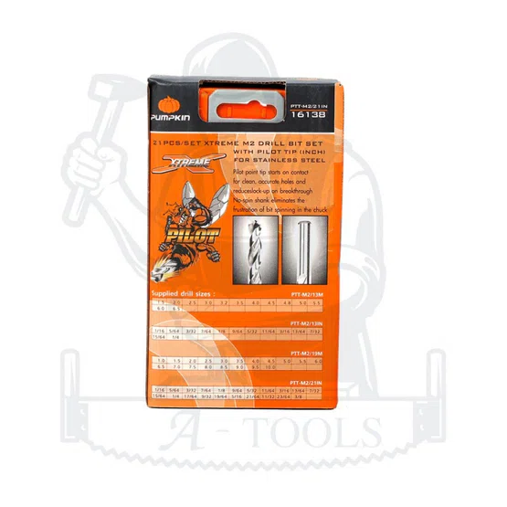 PUMPKIN ชุดดอกสว่าน เจาะสแตนเลส M2 Pilot Tip 21/ชุด พัมคิน รุ่น 16138 / PTT-M2/21IN (หุน) แข็งแรง ทนทาน *ส่งเร็ว ของแท้* 5