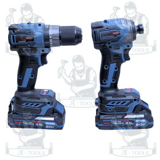 + + ROWEL DUO SET ชุดสว่านและไขควงกระแทกไร้สาย 20V รุ่น CSD201 (แบต 20V 2.0Ah x2+แท่นชาร์จ) 4