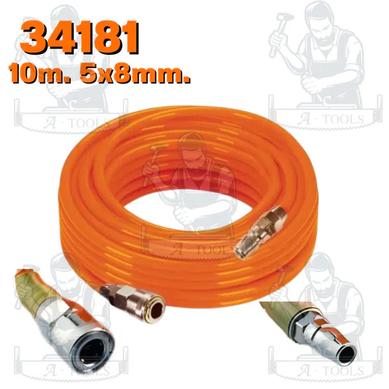 PUMPKIN สายลมแบบตรง+coupler 5x8 รุ่น APOLLO รหัส 31481 31482 31483 สีส้ม ความยาว 10 15 20 เมตร สินค้า 4
