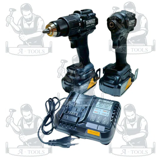 DEWALT รุ่น DCK2222MM2T-QWP ชุดสว่าน+ไขควงกระแทก พร้อมแบต 4Ahx2+แท่นชาร์จ 4Ah และกล่องเก็บอุปกรณ์ TSTAK ฟรีเสื้อ DEWALT 5