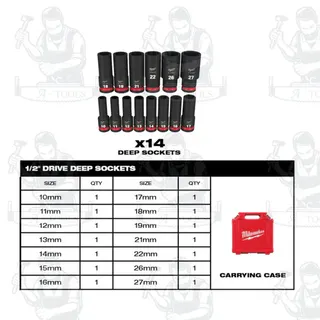 Milwaukee 49-66-7014 ชุดลูกบล็อกกระแทกยาว 1/2" (14 ชิ้น) 5