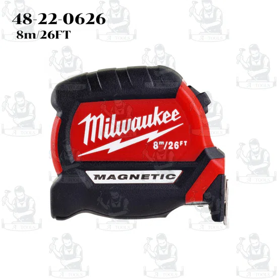 Milwaukee ตลับเมตร COMPACT MAGNETIC 48-22-0616 5เมตร / 48-22-0626 8เมตร ยืดตรงโดยไม่งอได้3.6เมตร 3