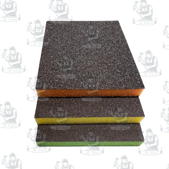 BOSCH ชุดกระดาษฟองน้ำ 3 ชั้น/กล่อง สีเขียว สีส้ม สีเหลือง 2608901176 เหมาะสำหรับขัดไม้และสีบนไม้ 3