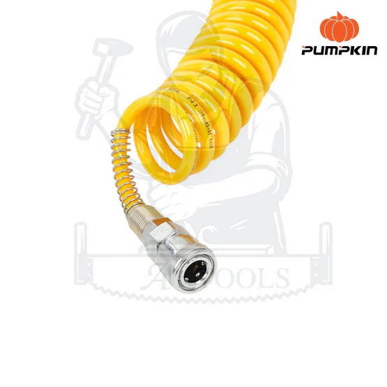 PUMPKIN สายลมขดสปริง+coupler พัมคิน ยาว 6M รุ่น 31498 APOLLO สีเหลือง แรงดันสูง 10Bar ผลิตจากวัสดุ PU มีความยืดหยุ่น 3
