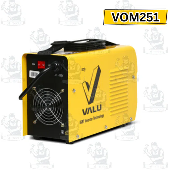 VALU ตู้เชื่อม (IGBT) รุ่น VOM201 กระแสไฟเชื่อม 20 - 180 แอมป์ กำลังไฟฟ้า 6.2 KVA ขนาดลวดเชื่อม 1.6 - 3.2 มม. (แวลู) 3