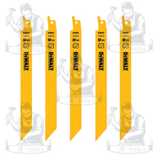 DEWALT ใบเลื่อยชักตัดเหล็ก 8" 18TPI รุ่น DW4821 (5ใบ/แพ็ค) **ส่งเร็ว ของแท้100%** 2
