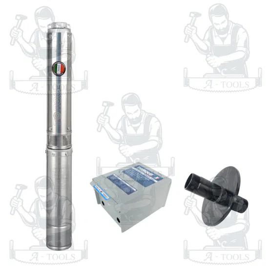 TORQUE ปั๊มบาดาล บ่อ 4 นิ้ว 3 HP 21 ใบพัด รุ่น TQ-SP-6BH21-4/S ท่อ 2" 220V. ใบพัดสลัดทราย มอเตอร์ขดลวดทองแดงแท้ 3