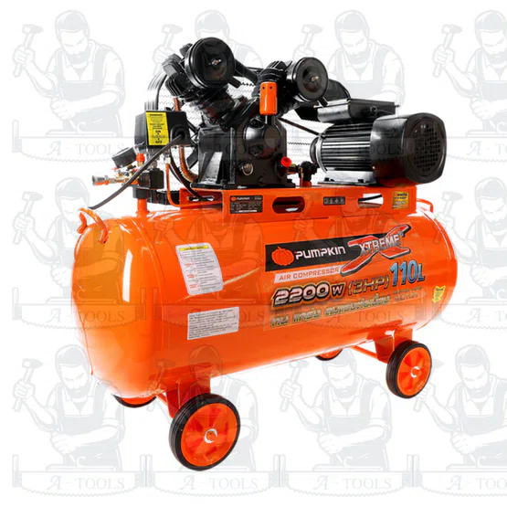 PUMPKIN ปั๊มลม สายพาน 110ลิตร รุ่น PTT-M3HP110 / 31553 มอเตอร์ 3แรงม้า 2200วัตต์ รับประกัน18เดือน 4
