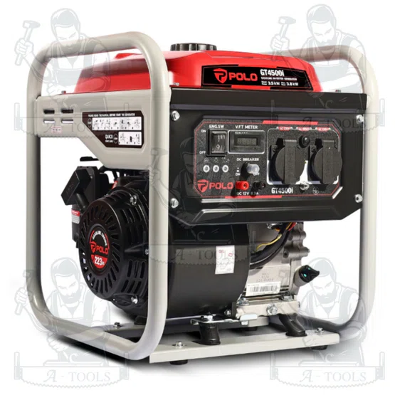 POLO เครื่องปั่นไฟเบนซิน Inverter กำลังไฟ 3.5 กิโลวัตต์ รุ่น รุ่น GT4500I กำลังเครื่องยนต์ 7.5 แรงม้า สตาร์ทมือ (โปโล) 5
