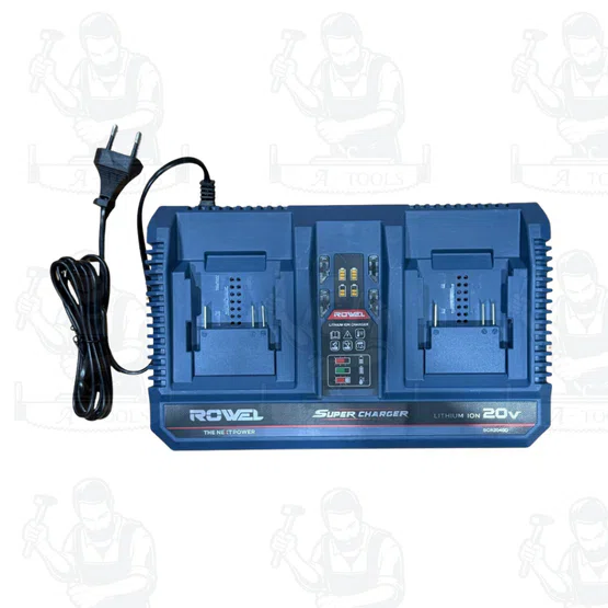 ROWEL รุ่น BCR2040D แท่นชาร์จแบตเตอรี่ 2 พอร์ท 20V 4.0Ah รองรับ Fast Charge ระบบหยุดชาร์จ เมื่อแบตเตอรี่เต็ม 3