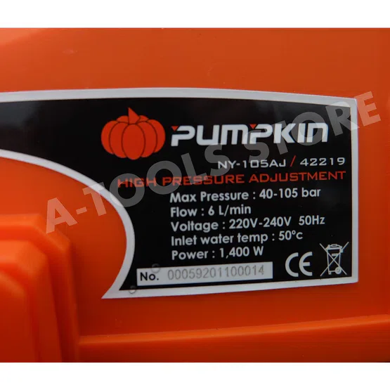 PUMPKIN เครื่องฉีดน้ำ แรงดันสูง พัมคิน รุ่น NY-105 / 42219 ปรับแรงดันได้ 105บาร์ NEW YORK PLUS เครื่องอัดฉีด ล้างแอร์ 5