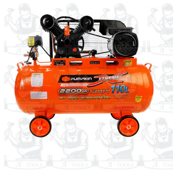 PUMPKIN ปั๊มลม สายพาน 110ลิตร รุ่น PTT-M3HP110 / 31553 มอเตอร์ 3แรงม้า 2200วัตต์ รับประกัน18เดือน 2