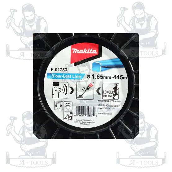 MAKITA รุ่น MPE-01753 สายเอ็นตัดหญ้า 4 แฉก สีฟ้า 1.6MMX 445M 6