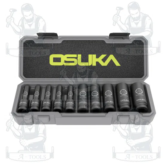OSUKA ชุดลูกบล็อกกระแทกยาว 1/2" รุ่น OSAF3211 (10ลูก/ชุด) ผิวเคลือบ ฟอสเฟตสีดำ สินค้า 5