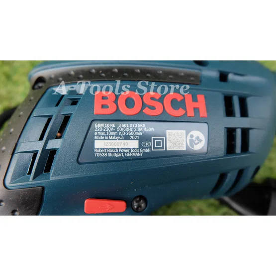 BOSCH สว่าน ไฟฟ้า บ๊อซ รุ่น GBM10RE 3หุน 3/8" ปรับซ้าย,ขวาได้ 450W 06014735K0 เจาะไม้,เหล็ก สว่าน 3