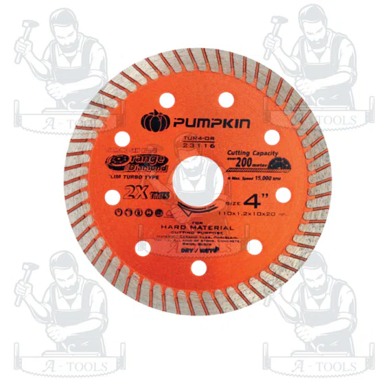 PUMPKIN รุ่น 23116 (ก) ใบตัดเพชร 4 นิ้ว เทอร์โบบางสีส้ม PTT-TUR4-OR ลักษณะแผ่นเป็นแบบ บางพิเศษ สินค้าพร้อมส่ง 4