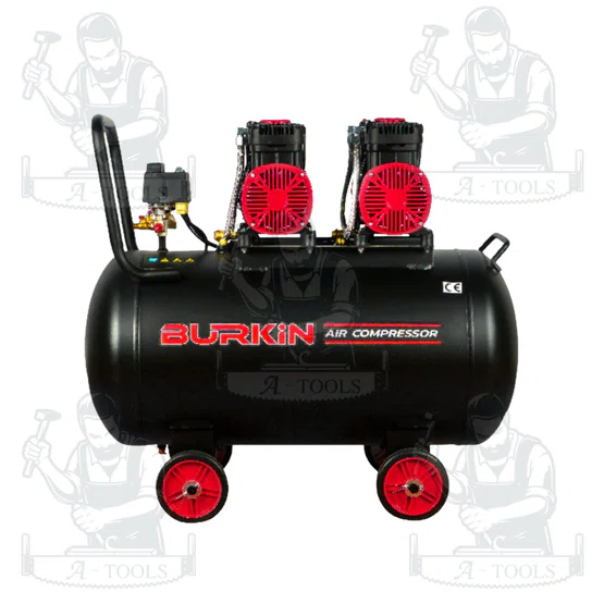 BURKiN รุ่น BG3000-2/100 ปั๊มลมออยล์ฟรี 3000วัตต์ ถัง 100ลิตร ผลิตลมได้ต่อเนื่องใช้งานได้สเถียรไม่มีสะดุดพร้อมส่ง 2